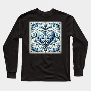 Dutch Tile: The Heart No.8 Long Sleeve T-Shirt